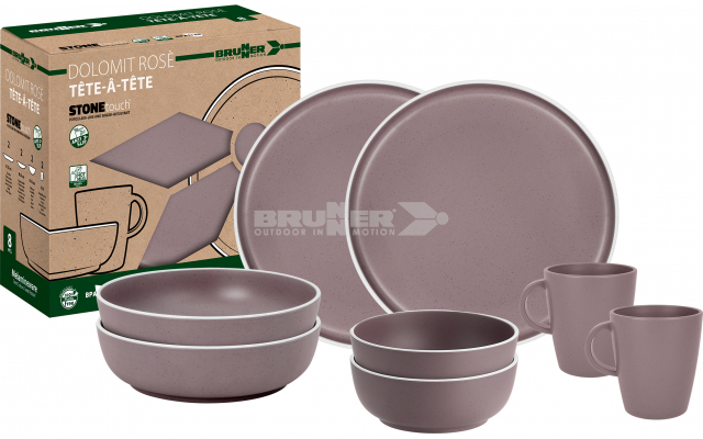Set tête-à-tête Dolomit rose 8 pcs